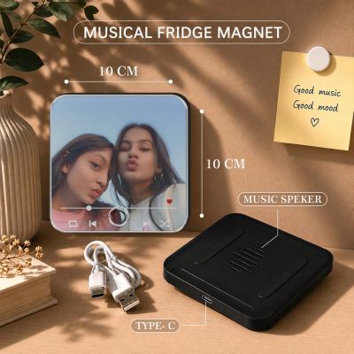 Birthday Gift for Bestie Friendship Day Gift for Men and Women Personalized Musical Fridge Magnet for Home Decor | Long Distance Friendship Gift